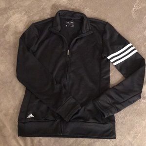 Adidas striped sleeve zip up sweater